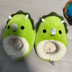 Squishmallows Green Dino Kids Slippers